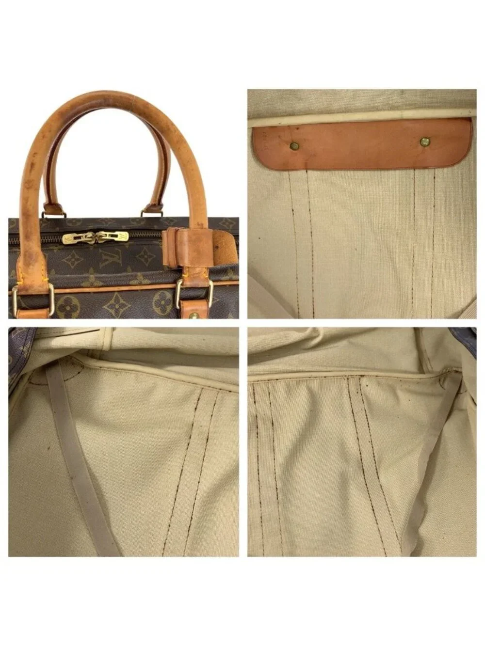 Louis Vuitton Monogram Sirius 55 Brown Gold Leather Boston